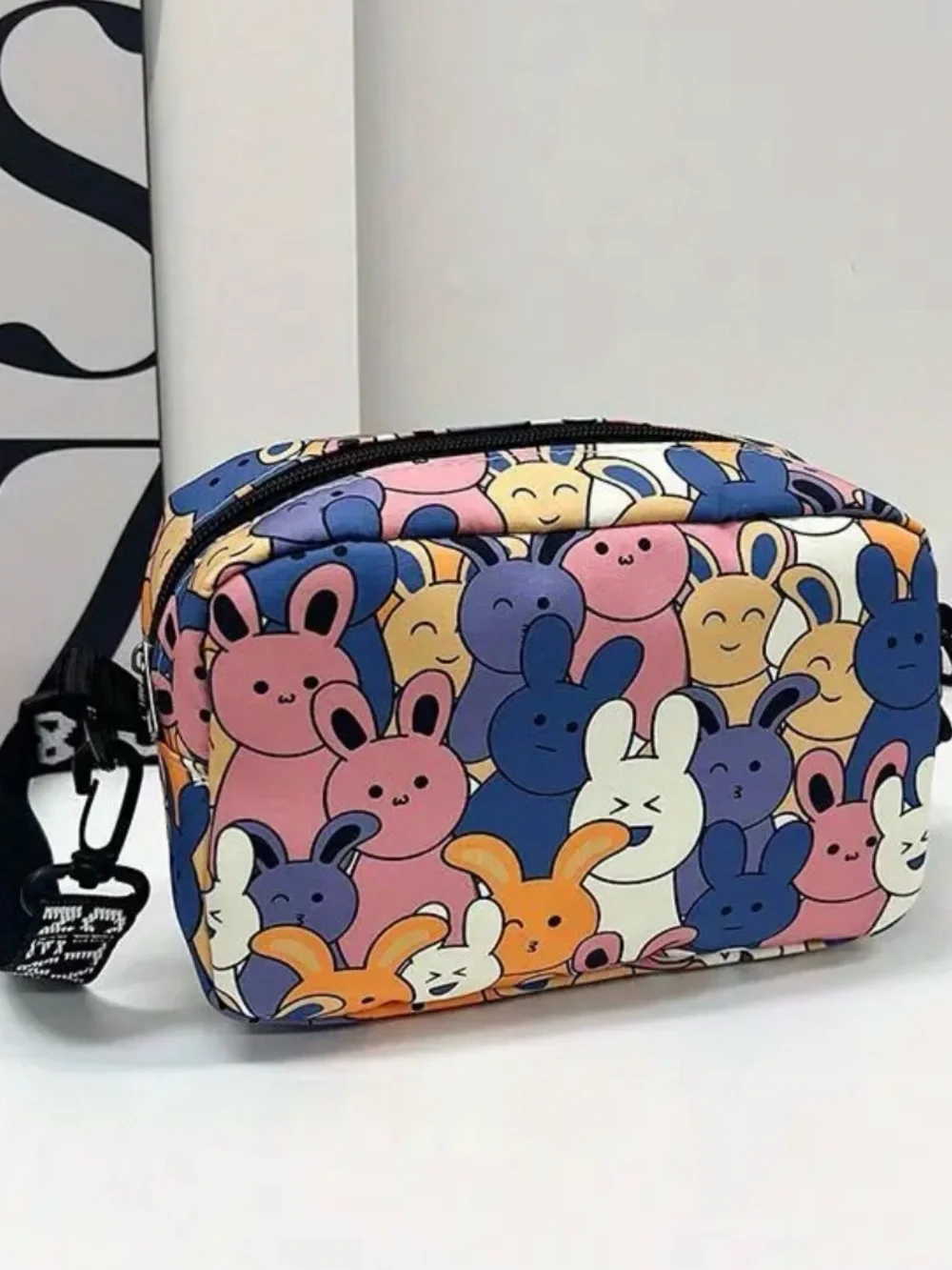 Cute Multicolor Bunny Print Small Pets Crossbody Bag